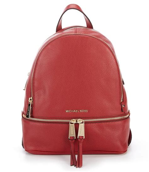 michael michael kors signature rhea zip small leather backpack|michael michael kors rhea zip small backpack.